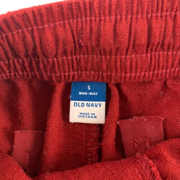 Old Navy Have a Heart Red Linen Blend High Rise Pull On Shorts S - Picture 3 of 5